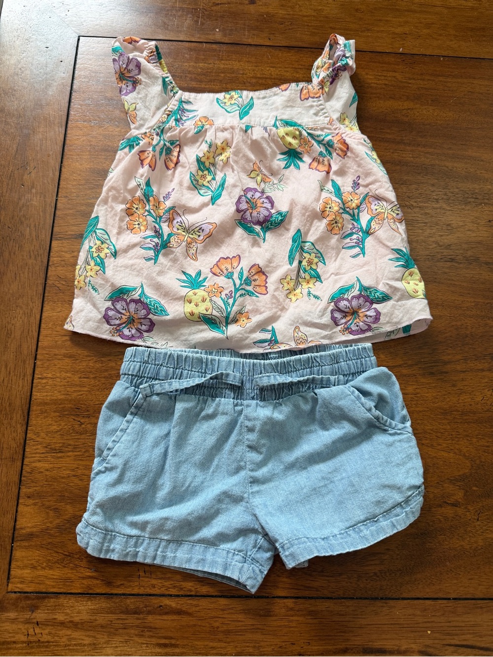 Carter's Light Pink Floral & Butterfly Outfit